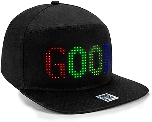 100% Cotton Bluetooth LED Hat APP Terkendali Tanda Tampilan DIY
