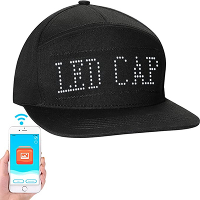 Pesan Tampilan Topi LED Bluetooth yang Dapat Diprogram Topi Keren yang Dapat Diedit