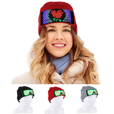 Tampilkan Beanie Hat Bluetooth APP DIY LED Smart Cap Unisex Dapat Diedit