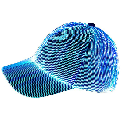 Beberapa LED Glowing Hats Fiber Optic Flashing Caps Isi Ulang USB