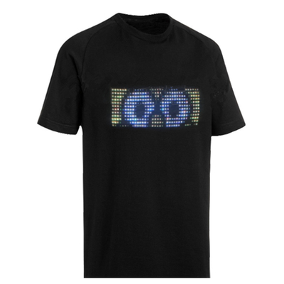 Lampu LED yang Dapat Diprogram Kontrol Aplikasi T Shirt USB Isi Ulang Unisex