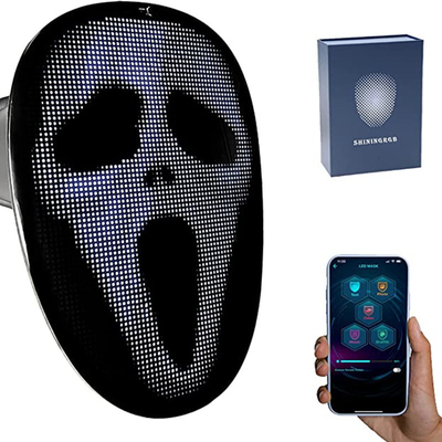 3600 pcs Masker Wajah Led Cerdas yang Dapat Diprogram Untuk Pesta Halloween Cosplay