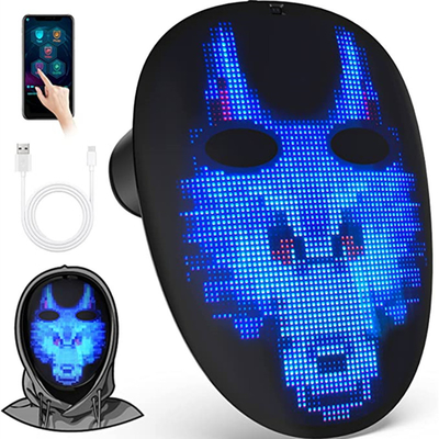 Video Gambar Gif Transformasi Wajah LED Digital Mask yang Dapat Diprogram