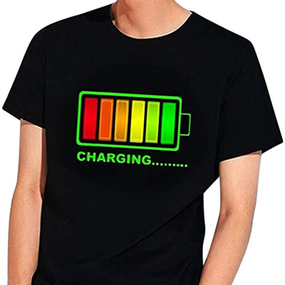 T Shirt Led Diaktifkan Suara Dengan Musik Untuk Festival Pesta Rave