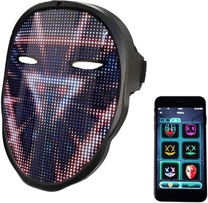 Masker Wajah Led Bluetooth Dapat Diedit Menyala Untuk Natal Halloween