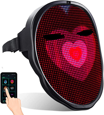 Masker Wajah LED Cerdas DIY Led Light Up Masker Wajah Penuh Dengan Baterai Isi Ulang