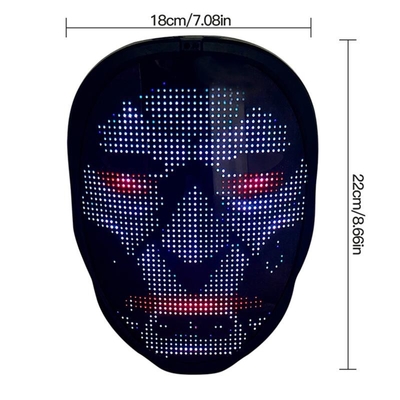 Masker Wajah LED Cerdas DIY Led Light Up Masker Wajah Penuh Dengan Baterai Isi Ulang