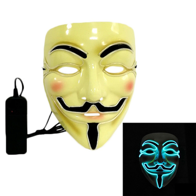 Hacker Halloween Masker Wajah LED Bercahaya Berkedip Untuk Kostum Cosplay