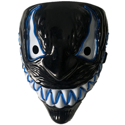 Venom Halloween Scary Light Up Mask Dengan Mode Pencahayaan Neon EL Wire 3