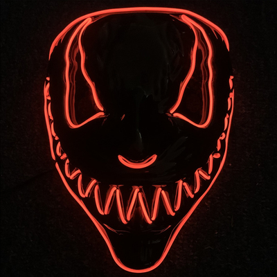 Venom Halloween Scary Light Up Mask Dengan Mode Pencahayaan Neon EL Wire 3