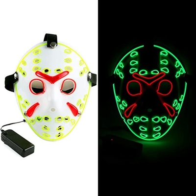 Jason Horror Halloween LED Cosplay Masker Wajah Untuk Masquerade