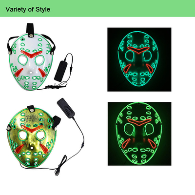 Jason Horror Halloween LED Cosplay Masker Wajah Untuk Masquerade