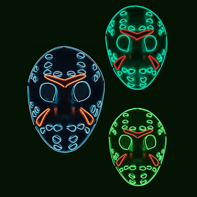 Jason Horror Halloween LED Cosplay Masker Wajah Untuk Masquerade