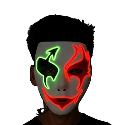 Masker Wajah Horror Halloween LED Dengan Busa Di Dalamnya Nyaman Dipakai