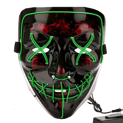 LED Luminous Halloween LED Face Mask Wajah Penuh Menyala Untuk Dewasa