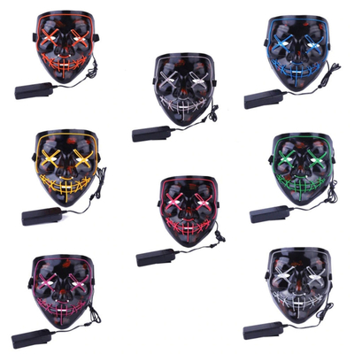 LED Luminous Halloween LED Face Mask Wajah Penuh Menyala Untuk Dewasa