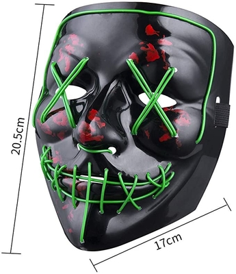 LED Luminous Halloween LED Face Mask Wajah Penuh Menyala Untuk Dewasa