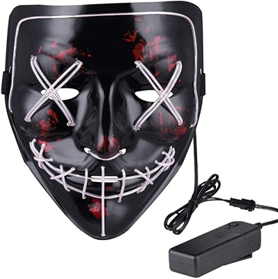 Masquerade Light Up Halloween Purge Mask Bercahaya Dengan 10 Perbedaan Warna