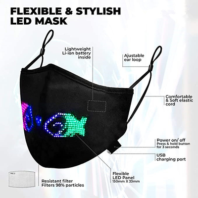 Masker Wajah LED Dewasa yang Dapat Diprogram