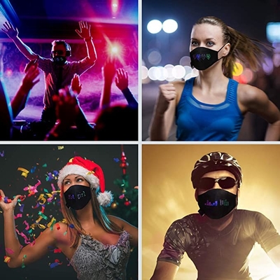 Kontrol APP Masker Wajah LED yang Dapat Diprogram, Dapat Disesuaikan, Dapat Diisi Ulang
