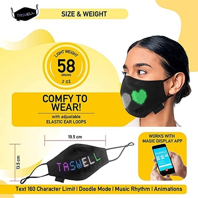 Masker Wajah LED yang Dapat Diprogram Festival Dengan Luminous Led Display Teks DIY