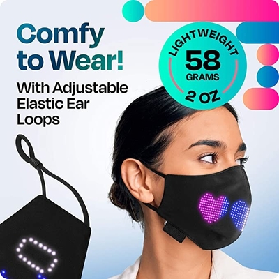 Tampilan Elektronik Digital Masker Wajah LED yang Dapat Diprogram Untuk Pesta Natal