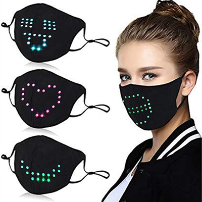 Animasi Pengenalan Suara LED yang Dapat Diprogram Masker Wajah LED Menyala