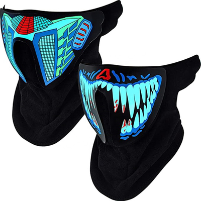 Sensor Suara LED Music Party Mask Polyester Mesh Fabric