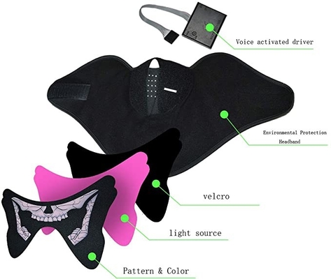 Suara Berkedip Led Light Up Masker Wajah Bukti Debu Nyaman Dipakai