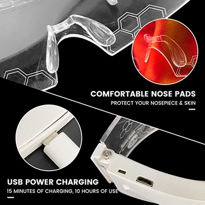 Kacamata Visor LED Bercahaya Bingkai Isi Ulang USB Dapat Dilipat Untuk Pesta Rave