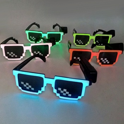 Kacamata Hitam LED Mosaic Light Up Bersinar Dengan 3 Mode Bercahaya