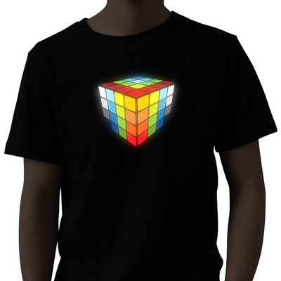 Musim Panas Suara Diaktifkan LED T Shirt Equalizer Menyala Berkedip