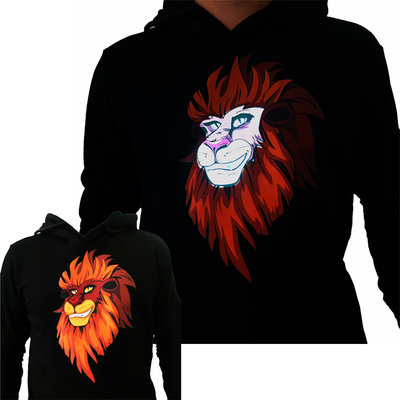 Kaos Berkedip Pasangan LED Dengan Pola Singa Unisex 100% Katun