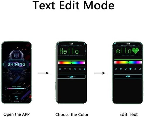 Topi LED Bluetooth Multi Bahasa RGB Pengeditan Warna-warni Teks Gambar Musik Gambar