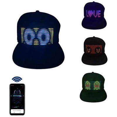 Bluetooth LED Topi yang Dapat Diprogram, Kontrol Aplikasi yang Disesuaikan, Smart Cap