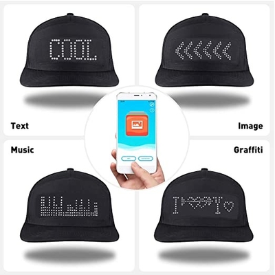 Bluetooth LED Message Cap Programmable White Light Adjustbale