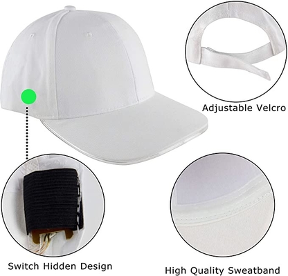 Lampu Ultra Terang LED Baseball Caps Unisex Satu Ukuran Cocok Untuk Semua