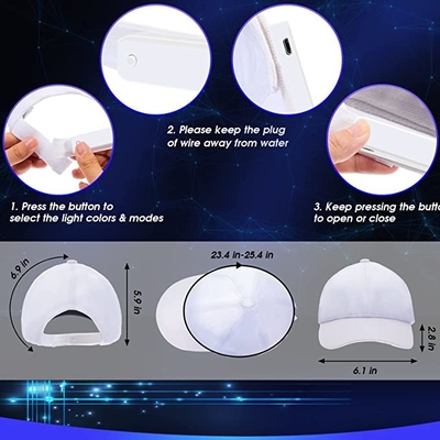 Topi Baseball LED Light Up Fiber Optic Caps Untuk Pria Wanita