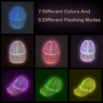 7 Lampu Warna Topi Bisbol LED Topi Berkedip Bercahaya Untuk Disko Pesta