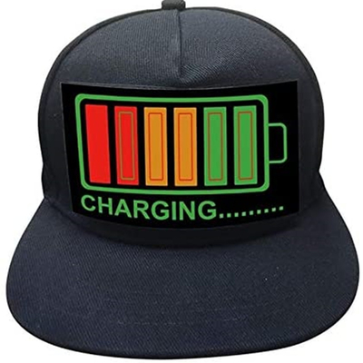 Layar Dilepas LED Baseball Caps Suara Diaktifkan Berkedip