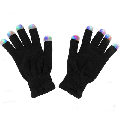 3 Warna Sarung Tangan Lampu LED Berkedip Ujung Jari Bercahaya Untuk Pesta Rave