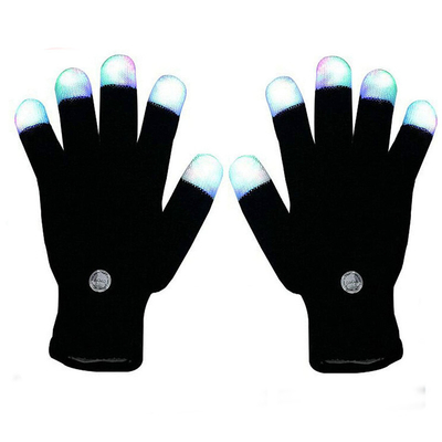 Fingertip Light Up LED Hand Gloves Warna RGB 6 Mode Berkedip Untuk Dewasa