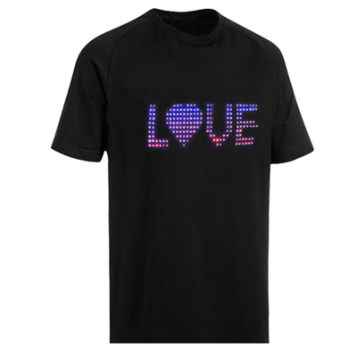 APP Control LED Message T Shirt Dengan Tampilan Progrmme 100% Cotton