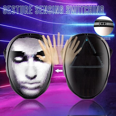 Halloween Party Smart LED Face Mask APP Controlled Bluetooth Face Changing