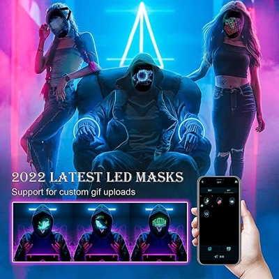 Aplikasi Cemerlang Wajah Topeng Led Halloween Dengan Unggah Dan Putar Video Untuk Iklan Pesta