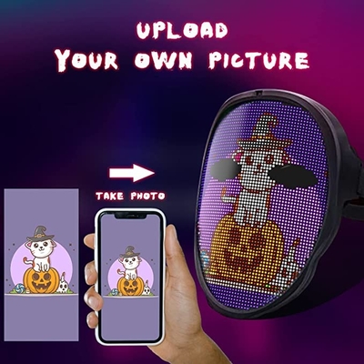 Wajah Topeng Led Halloween yang Dapat Diprogram Untuk Cosplay Masquerade