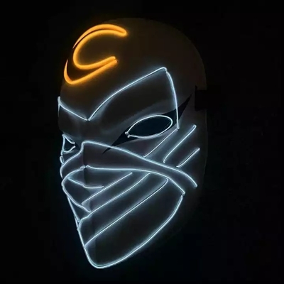 Moon Knight Halloween Light Up Led Mask Bahan Pvc Bersinar Dalam Gelap