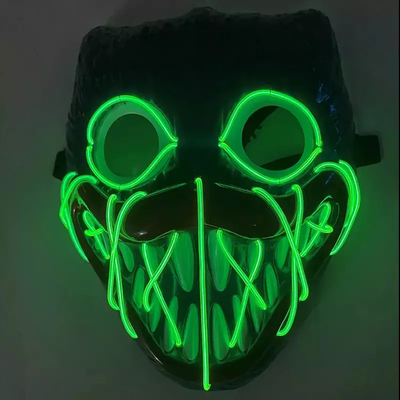 Bobby Light Up Halloween LED Masker Wajah Bahan PVC Untuk Pesta Cosplay