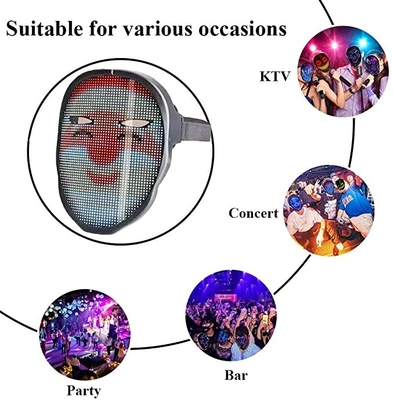 Topeng LED Bluetooth yang Dapat Diprogram Untuk Kostum Pesta Topeng Cosplay