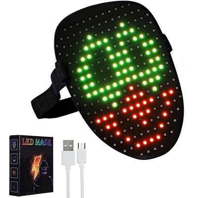 Topeng Pesta LED Halloween Dengan Gesture Sensing LED Lighted Face Transforming Mask